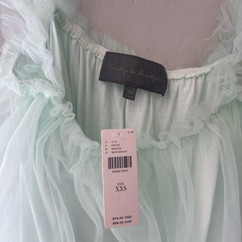 Sunday in Brooklyn mint tulle tank top blouse - Picture 3 of 6